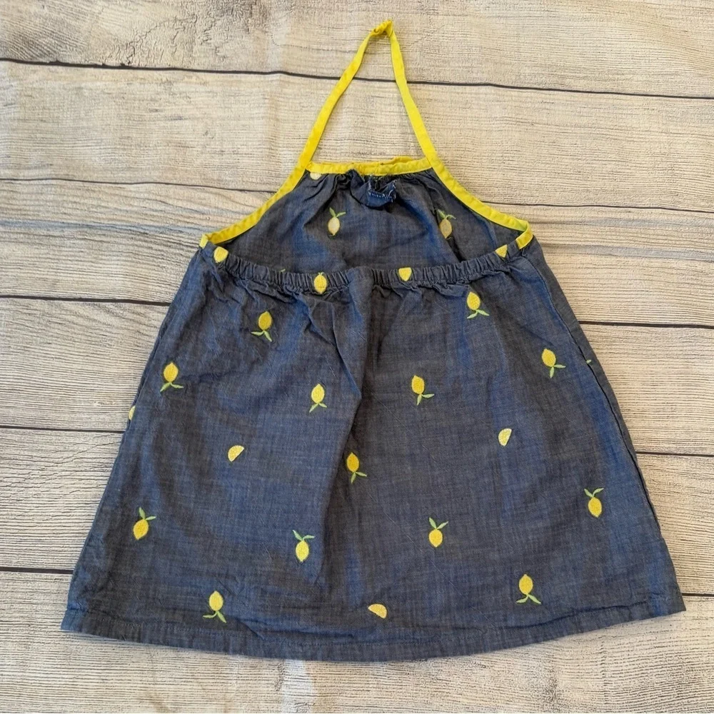 GYMBOREE Charming Kids Lemon Print Dress - Yellow & Blue/size 12